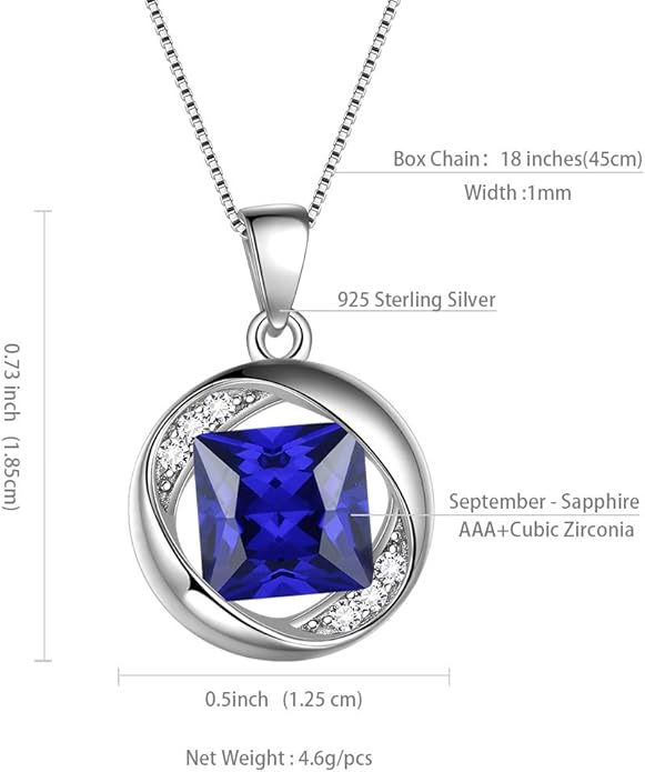 Aurora Tears 925 Sterling Silver 12 Birthstones Necklace/Earring/Ring/Bracelet Women Birthstone Pendant Crystal Fashion Birthday Jewelry Christmas Gift for Girls Women