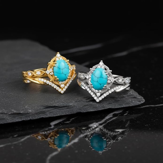 Oval Cut Vintage Gemstone Engagement Rings set for Women S925 Sterling Silver/10K/14K/18K Gold Birthstone Promise Anniversary Bridal Set Ring for her