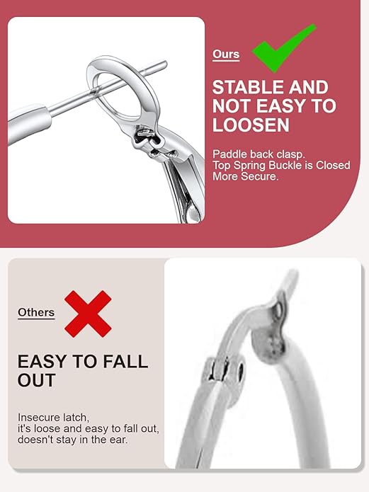 FOCALOOK 14K Gold Plated Lightweight Large Hoops| 2mm Thin Hoop Earrings for Women 30/40/50/70/100mm