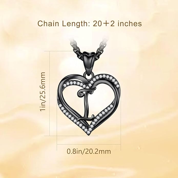 INFUSEU Unique Initial Necklaces for Women Girls Small Heart Letter Jewelry, Meaningful Personalized Gifts