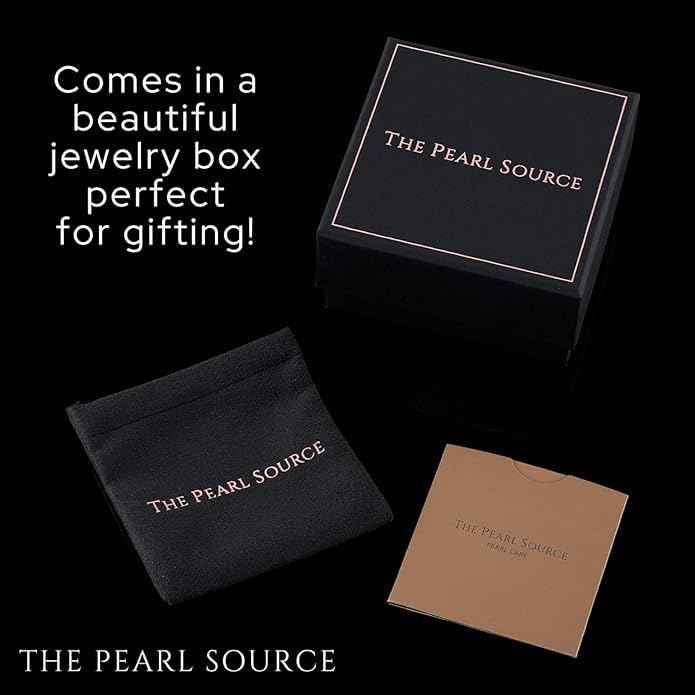 THE PEARL SOURCE Genuine White Mother of Pearl Cultured Pearl Cultured Mother Of Pearl Mave Earrings for Women