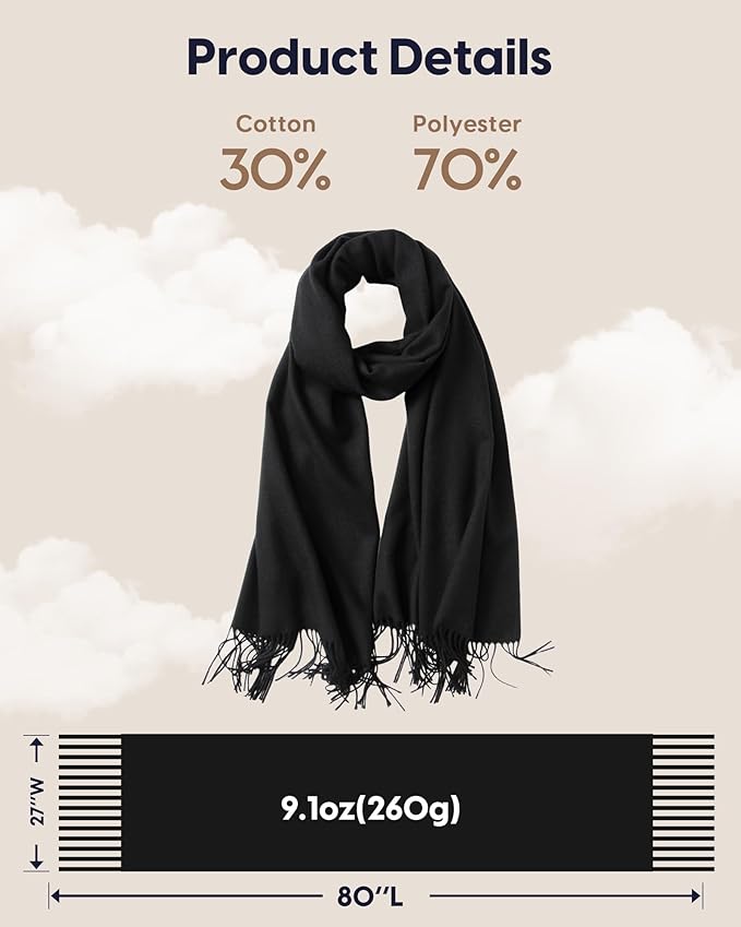 maamgic Women's Winter Scarf Soft Warm Scarf for Women Cozy Shawl Wraps for Women Lightweight Pashmina Style Wrap