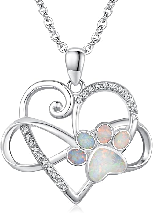 Dog Cat Necklace Pendant 925 Sterling Silver Pet Jewelry Gifts for Women