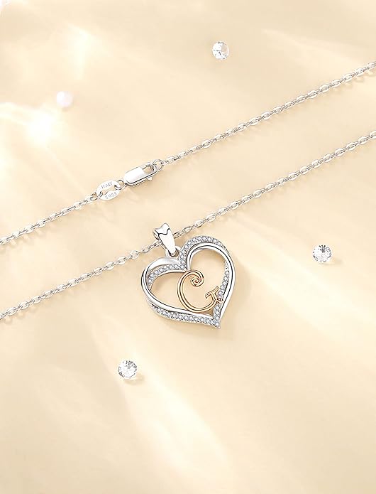INFUSEU Unique Initial Necklaces for Women Girls Small Heart Letter Jewelry, Meaningful Personalized Gifts