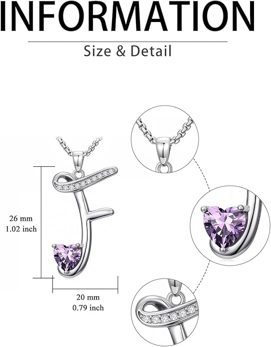 Christmas Gifts for Women Alphabet A to Z Initial Birthstone Pendant Necklaces for Women - 18k White Gold Plated Personalized Name Jewelry Valentine Mothers Day Birthday Gifts for Women Her Girlfriend
