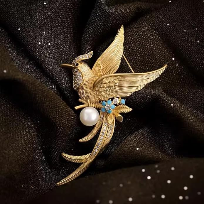 Animal Brooch Insect Bird Brooches Pearl Rhinestone Crystal Brooch 18k Gold-Plated Lapel Pins Jewelry Gifts Birthday Gifts for Women Men