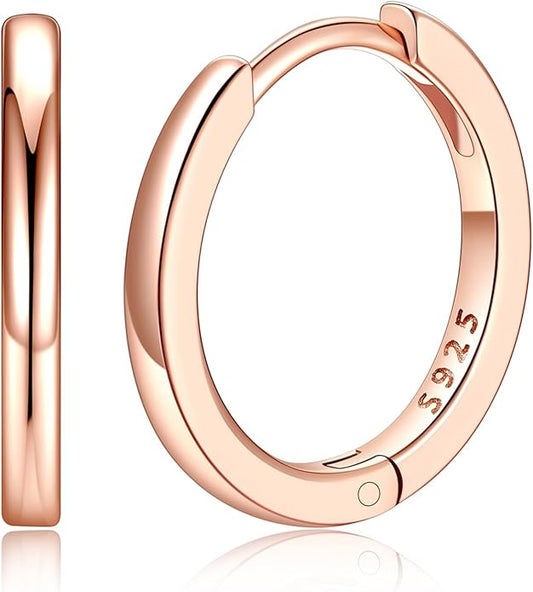 Silvora 925 Sterling Silver Small Hoop Earrings for Women Huggie Earrings Hypoallergenic Cartilage Earrings Tiny Hoops 6mm/8mm/10mm/12mm/14mm/16mm/18mm/20mm