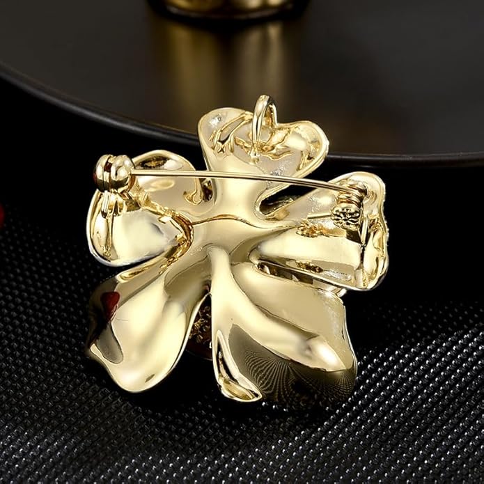 Flower Brooch Pin Rhinestones Pearl Flower Brooches Floral Pin Jewelry for Women Girls