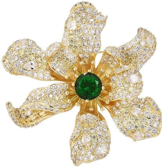 UNVAK Rhinestone Flower Brooch - Crystal Flower Pin for Women - Valentine's Day & Mother's Day Gift
