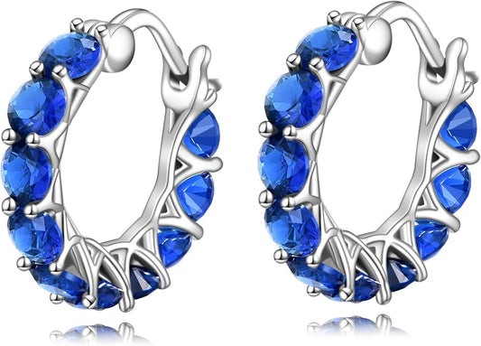 Sterling Silver Hoop Earrings Small Hoop Sun/Leaf/Triangle Huggie Earrings for Women Hypoallergenic