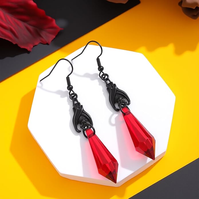 Halloween BOO Ghost Skull Earrings for Women, Gothic Dark Bat Dangle Earrings,Retro Acrylic Cute Lightweight Drop Dangle Earring Jewelry Gifts, Holiday Festive Cosplay Party Decorations Accessories