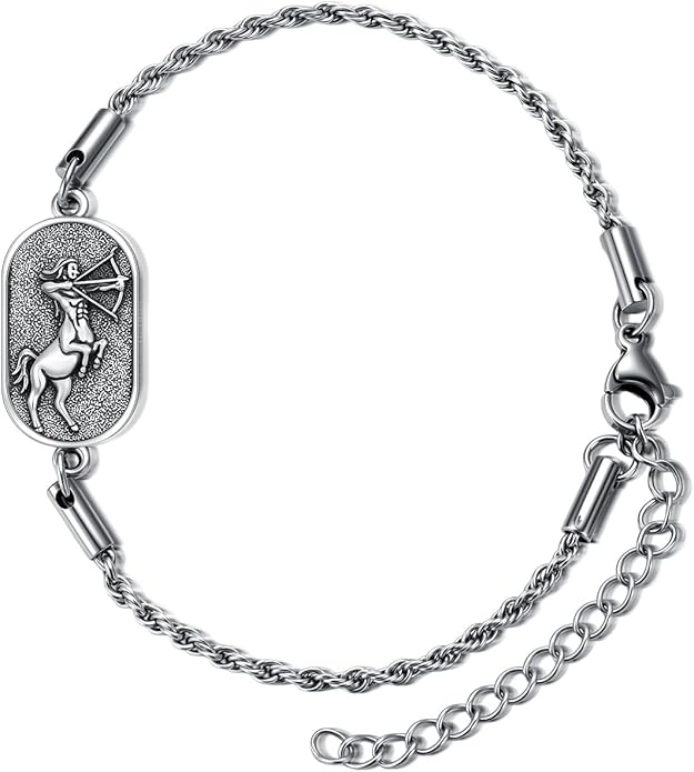 SIMONLY Zodiac Bracelet 925 Sterling Silver Constellation Anklet Horoscope Zodiac Jewelry Christmas Birthday Astrology Gifts for Women Men Unisex