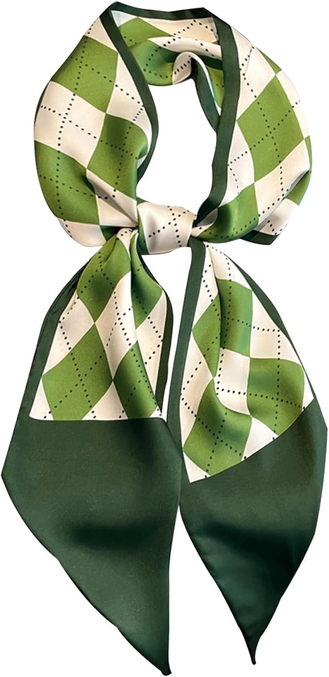 Hioyiwse Head Scarf Hair Neck Scarves For Women Purse Bag Scarfs For Handbags Silky Long Thin Satin Headscarf Fashion