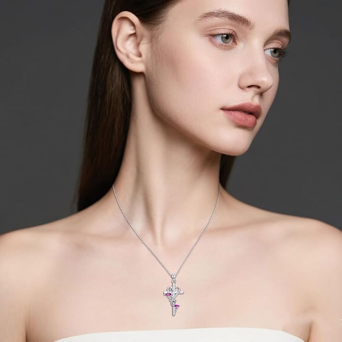 JUSTKIDSTOY Flamingo Necklace 925 Sterling Silver Animal Pendant with Cubic Zirconia Flamingo Bird Necklace Gifts for Women Wife Girlfriend