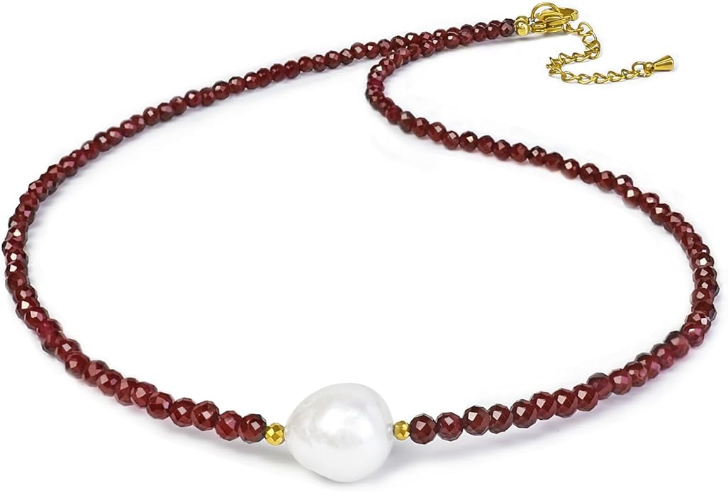 Beaded Necklace Pearl Necklaces for Women Single Pearl Necklace 11-12mm Freshwater Pearl Necklace Trendy Jewelry Gift Birthstone Bead Necklaces Pearl Choker Adjustable Chain