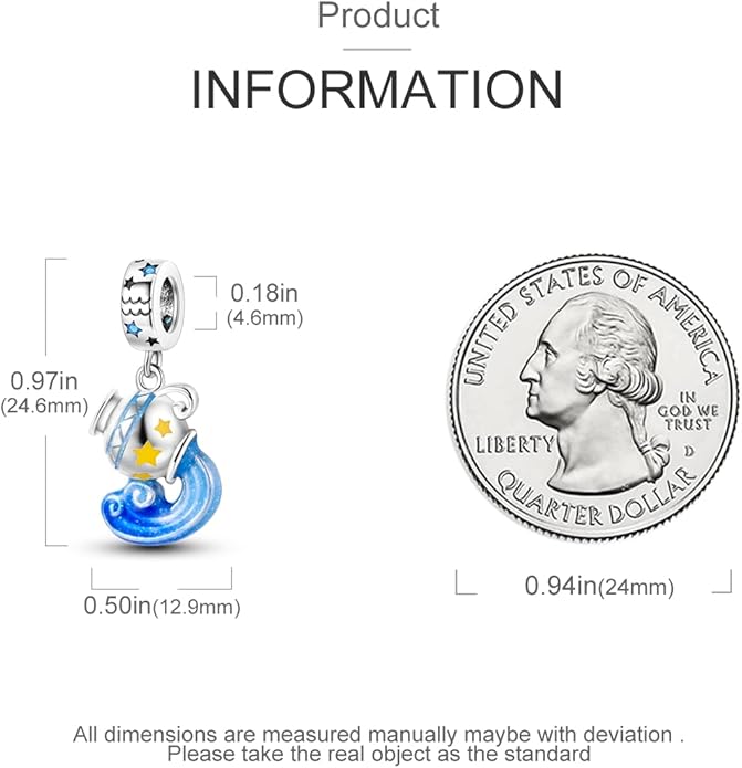 Parmuz Zodiac Sign Charms for Bracelet Necklace 925 Sterling Silver Charms 12 Constellation/Horoscope Star Dangle Birthstone Beads, Birthday Jewelry Gifts for Women Men