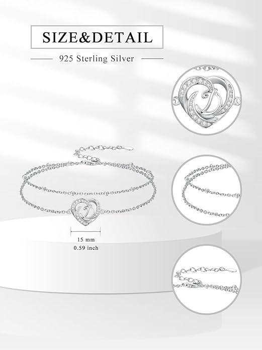 Dorunmo Initial Anklet 925 Sterling Silver Letter A-Z Layered Heart Anklet Beach Jewelry Birthday Gifts for Women
