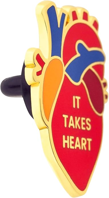 ANATOMIA It Takes Heart Cardiology Premium Enamel Pin - Medical Enamel Pin, Lapel Pin, Brooch, Hard Enamel, Classic Pin Back