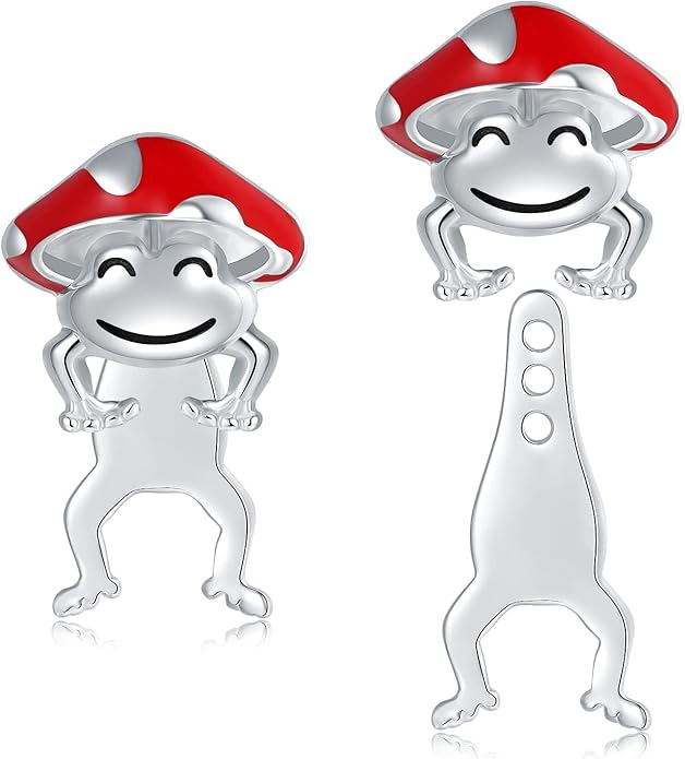 Animal Jacket Earrings for Womens 925 Sterling Silver Axolotl Pug Cat Goat Earrings Cute 3D Earrings Jacket Hypoallergenic