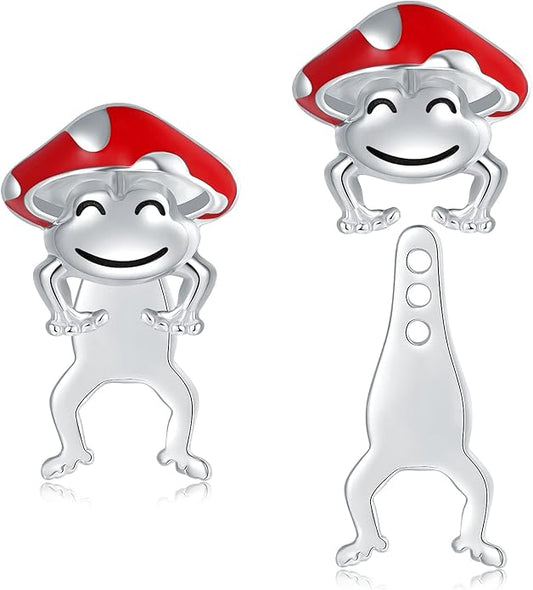 Animal Jacket Earrings for Womens 925 Sterling Silver Axolotl Pug Cat Goat Earrings Cute 3D Earrings Jacket Hypoallergenic