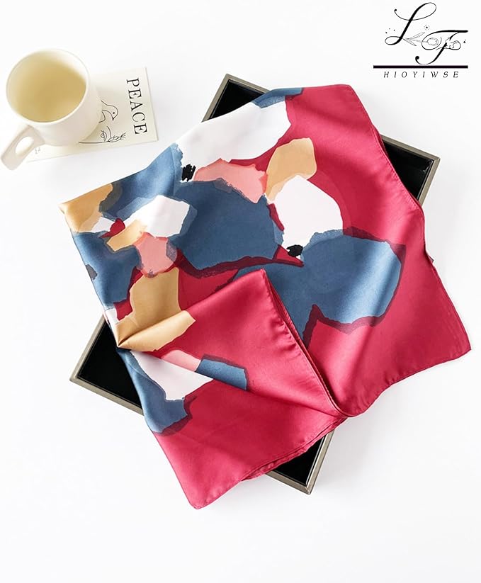 Hioyiwse Satin Bandanas Head Scarf For Women Hair Scarves Accessories Lightweight Fashion Wrap Neck Silk Sleeping Headscarf