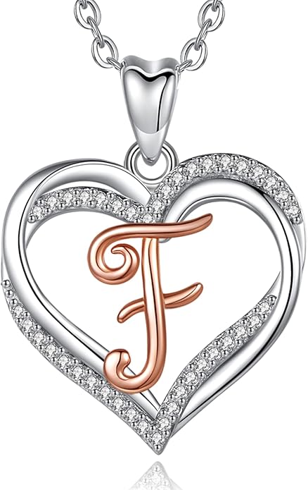 INFUSEU Unique Initial Necklaces for Women Girls Small Heart Letter Jewelry, Meaningful Personalized Gifts