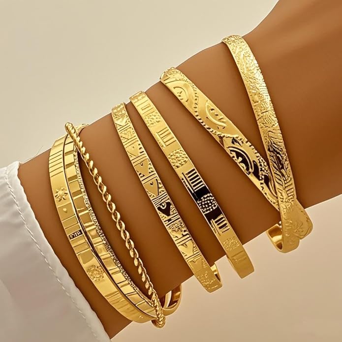 IFNODO 46Pcs Gold Jewelry Set for Women with 5 Necklace, 12 Bracelet, 5 Hoop Earrings, 15 Stud Earrings and 9 Rings Jewelry Set For Gifts for Women.