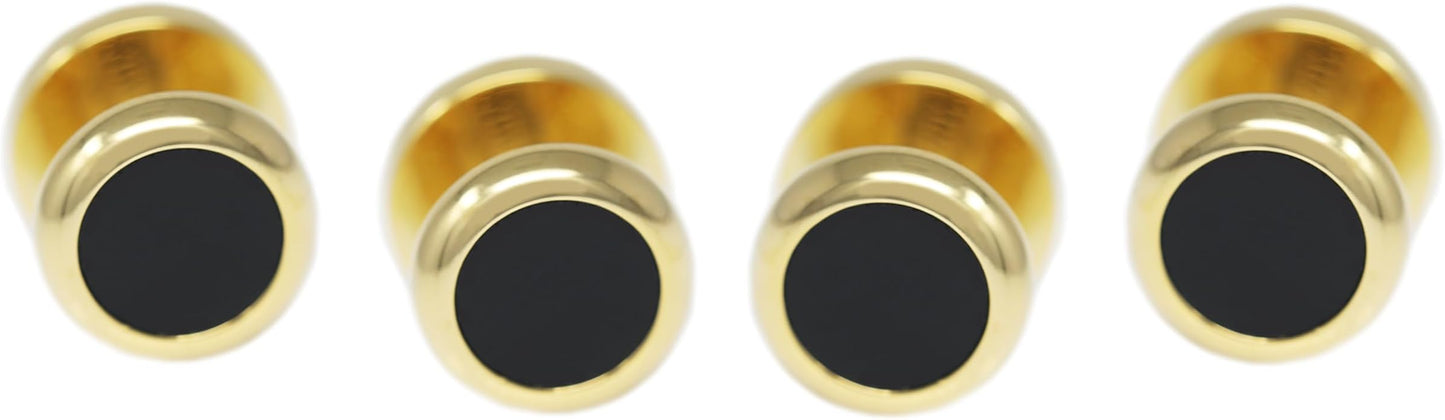 MENDEPOT Men Formal Wear Dress Shirt Cufflinks And Studs Set With Box Wedding Groom Groomsmen Gift