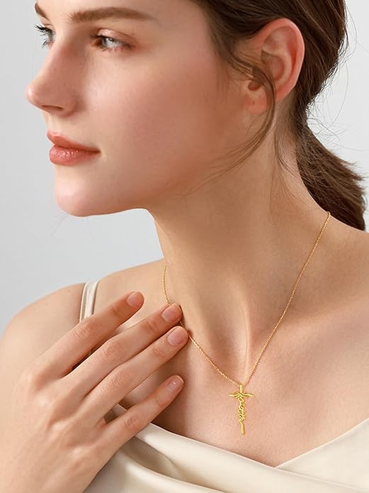 Faith Infinite Necklaces for Women, 14K Gold Protection Eternal Christian Jewelry Anniversary, Birthday Gift for Wife Mom Her