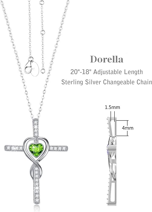 Dorella Love Infinity Christmas Jewelry for Women Birthday Gifts Wife Mom December January Birthstones Blue Topaz Garnet and More Stones Jewelry 925 Sterling Silver