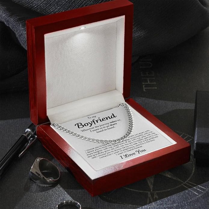 VIRAGIL To My Man Necklace Chain for Men, Silver Stainless Steel Chain Jewelry, Romantic Gift from Partner for Birthday Valentine or Everyday Wear with Meaning