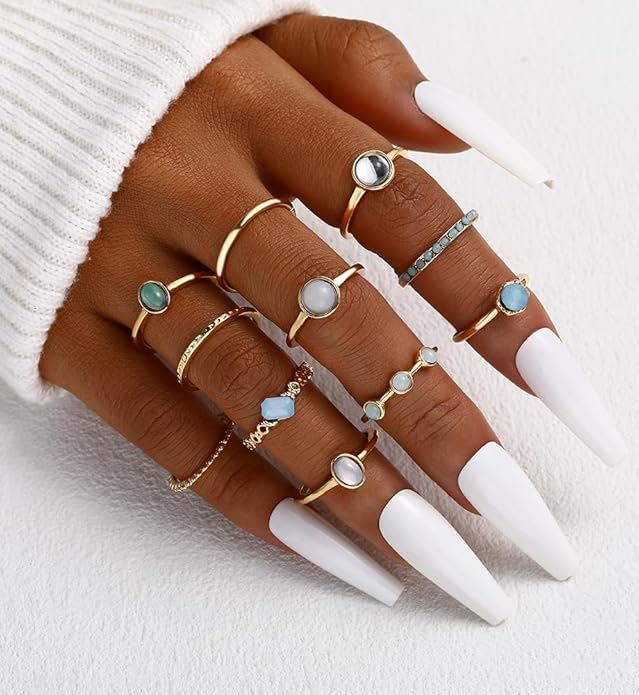 iF YOU 25 Pcs Gold Knuckle Ring Set for Women, Chunky Stackable Finger Midi Rings, Silver Simple Stacking Cute Rings Pack Trendy Stuff Jewelry Gift