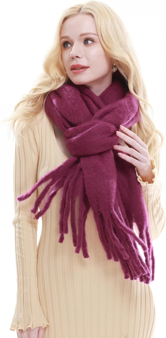 RIIQIICHY Chunky Scarf for Women Winter Warm Thick Scarves Oversized Blanket Scarf
