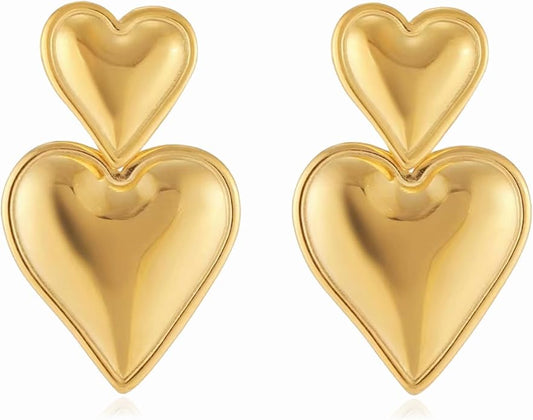 14K Gold Plated Knot Earrings for Women Gold Silver Earrings Heart Link Drop Dangle Earring Chunky Golden Knotted Statement Jewelry