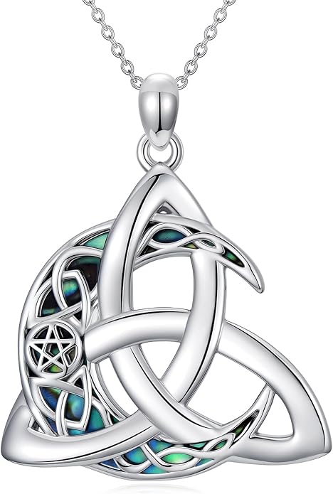 WINNICACA Christmas Gifts for Women Witches Knot Celtic Knot Necklace Sterling Silver Celtic Jewelry Protection Necklaces Irish Jewelry Birthday Gifts for Women Mom Wife Her