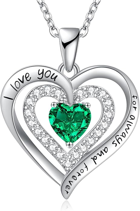 REDBEE Necklaces for Women Birthstone Heart Necklace Jewelry for Wife Girlfriend Woman Necklace