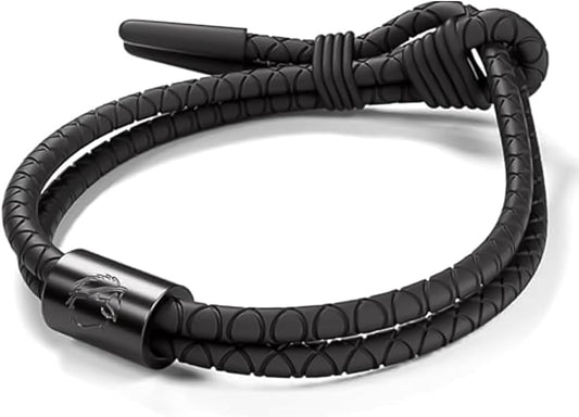 Rowdy Parrot The Driftwood FlexTech Adjustable Silicone Rope Bracelet: Waterproof, Sweatproof, Sunproof, Minimalist Surf, Golf Jewelry for Men - One Size Fits All