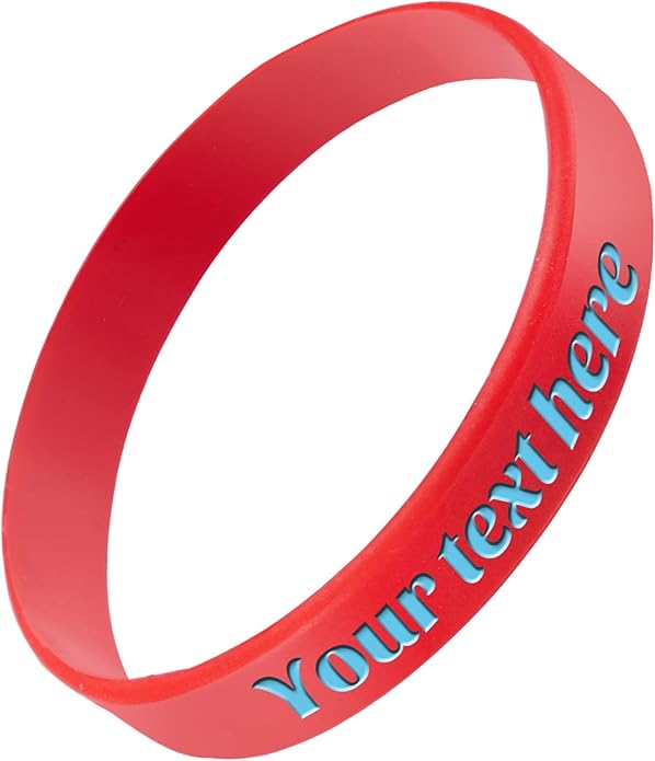 Custom Rubber Bracelet 1/10/30/50/100 ct Personalized Silicone Wristbands Customizable Debossed for Motivation, Events, Gifts, Promotions, Party, Awareness