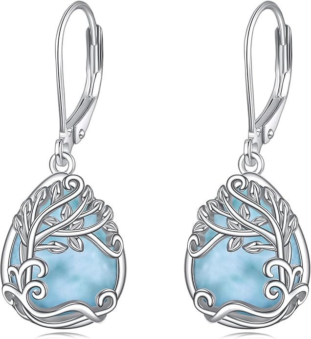 Moonstone Filigree Drop Dangle Teardrop Earrings 925 Sterling Silver Moonstone Leverback Earrings for Women Jewelry Gifts