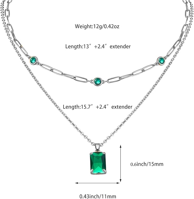 Gold Layered Pendant Necklaces for Women 14k Gold Plated Crystal Choker Necklace Paperclip Rhinestone Necklace Party Prom Jewelry