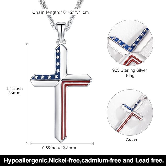 Cross Necklace for Men 925 Sterling Silver Celtic Cross Pendant Christian Jewelry Religious Christmas Gifts for Women