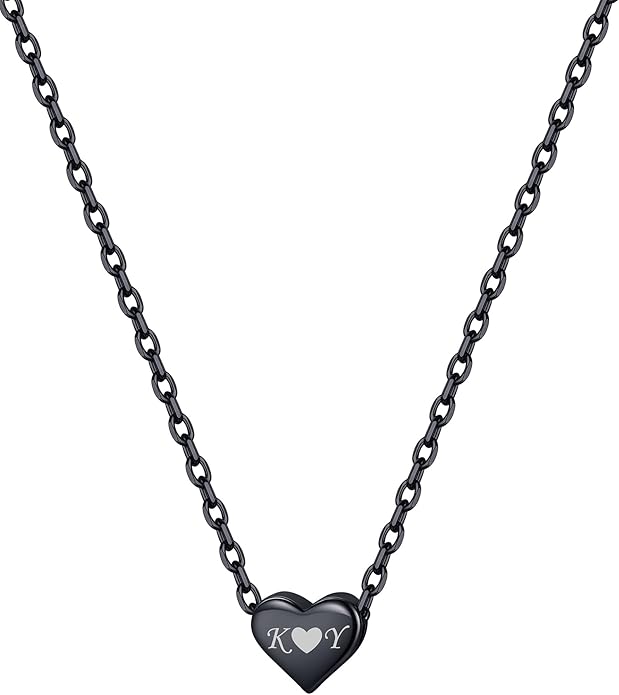 ChicSilver Personalized 925 Sterling Silver Dainty Small Heart/Star/Moon/Dot/Triangle Pendant Necklace for Women, Silver/Gold/Rose Gold/Black (with Gift Box)