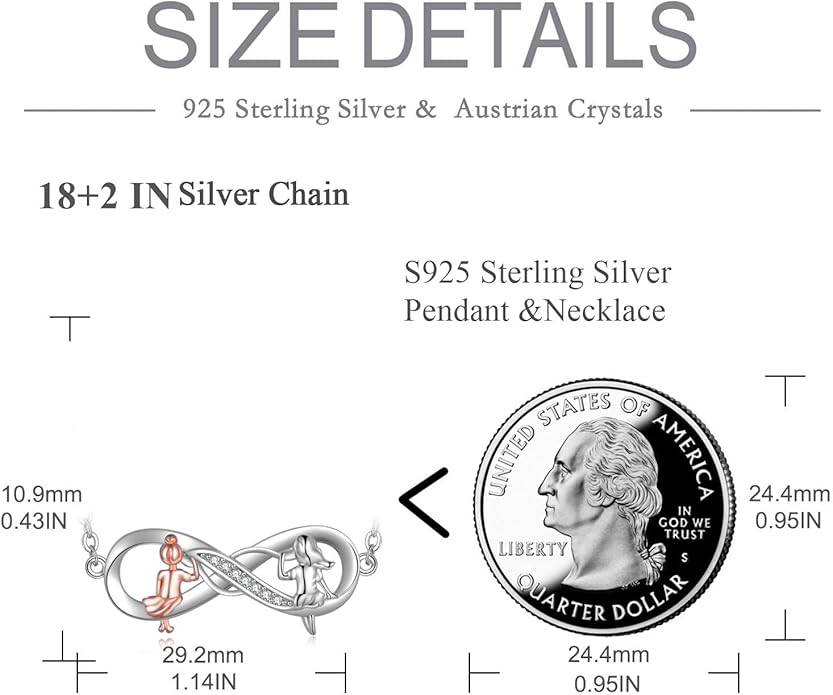 AOBOCO Gifts for Sister 2 3 Sisters Necklace for Women Sterling Silver Sister Crystal Pendant Jewelry Birthday Christmas Gifts for Friend Female Friendship Lasts Forever