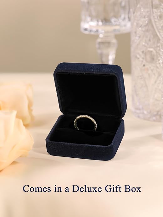 CYW Moissanite Sapphire Ruby Emerald Hand Setting Full Eternity Rings for Women, Solid 925 Sterling Silver, Stackable Ring, Wedding Birthday Valentines Anniversary Mothers Day Ideal Gift for Her