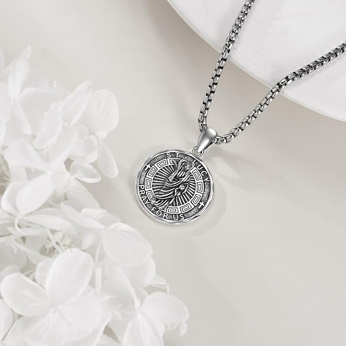 YFN Patron Saint Necklace Sterling Silver Amulet Medal Pendant Religious Protector Jewelry Gifts for Women Men
