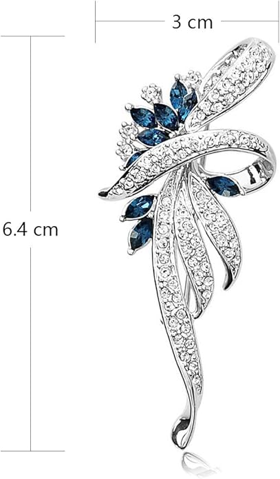 Merdia Created Crystal Brooch Fancy Vintage Style Flower Brooch Pin for Women, girls, ladies with Blue/Purple Created Crystal | Vintage Fashion | Brooches and Pins for Women | Ladies Jewelry