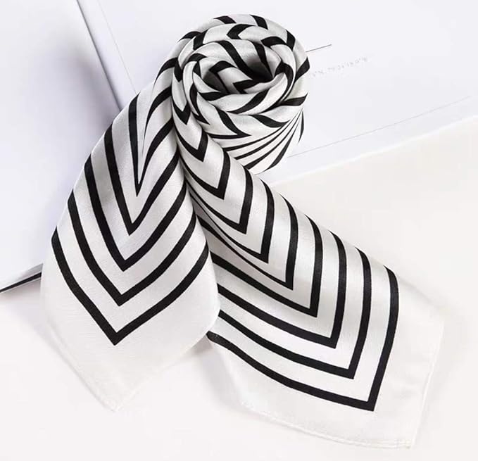 ANDANTINO 100% Mulberry Silk Scarf -21” Lightweight Square Neckerchief – Breathable Digital Printed Scarves with Gift Packed
