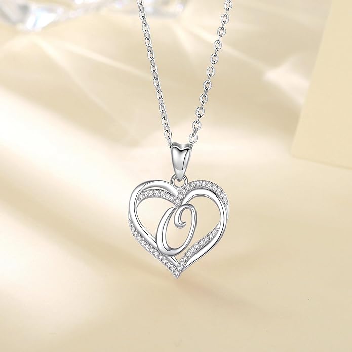 INFUSEU Unique Initial Necklaces for Women Girls Small Heart Letter Jewelry, Meaningful Personalized Gifts
