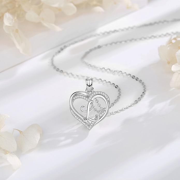 INFUSEU Unique Initial Necklaces for Women Girls Small Heart Letter Jewelry, Meaningful Personalized Gifts