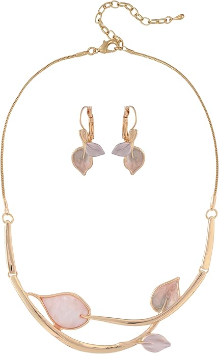 Chunky Statement Jewelry Set Vintage Retro Leaf Flower Floral Geometric Bohemian Boho Bib Necklace Earring Set Fashion Costume Jewelry for Women Girls Wedding Party Prom Unique Gift